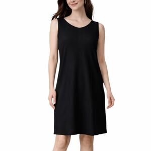 Eileen Fisher System Black Sleeveless Tank Stretch Dress Women’s Size XS Petite